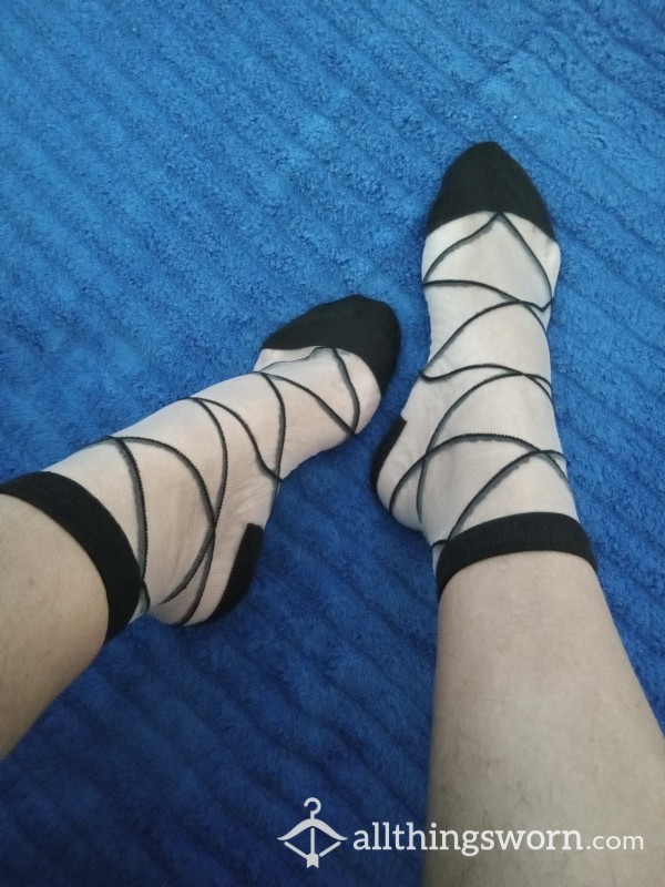 Black Striped Sweaty Office Wear Socks 🧦