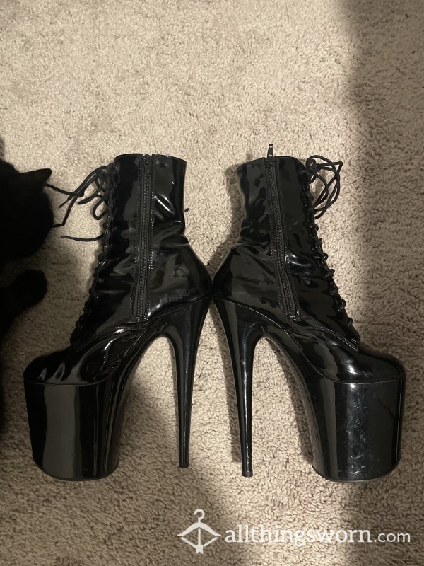 Black Stripper Boots