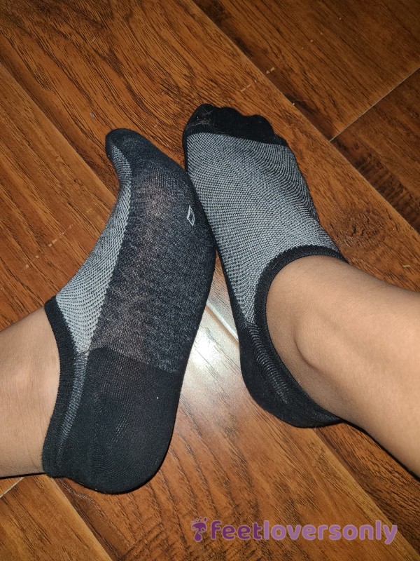 Black Two Toned Ankle Socks