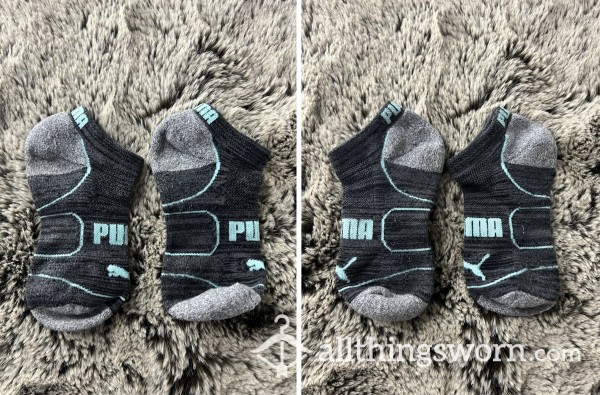 Blue And Dark Grey Puma Socks For Custom Wear