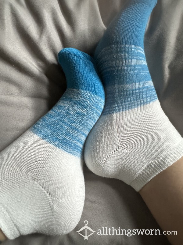 ***SOLD***Blue And White Ankle Socks
