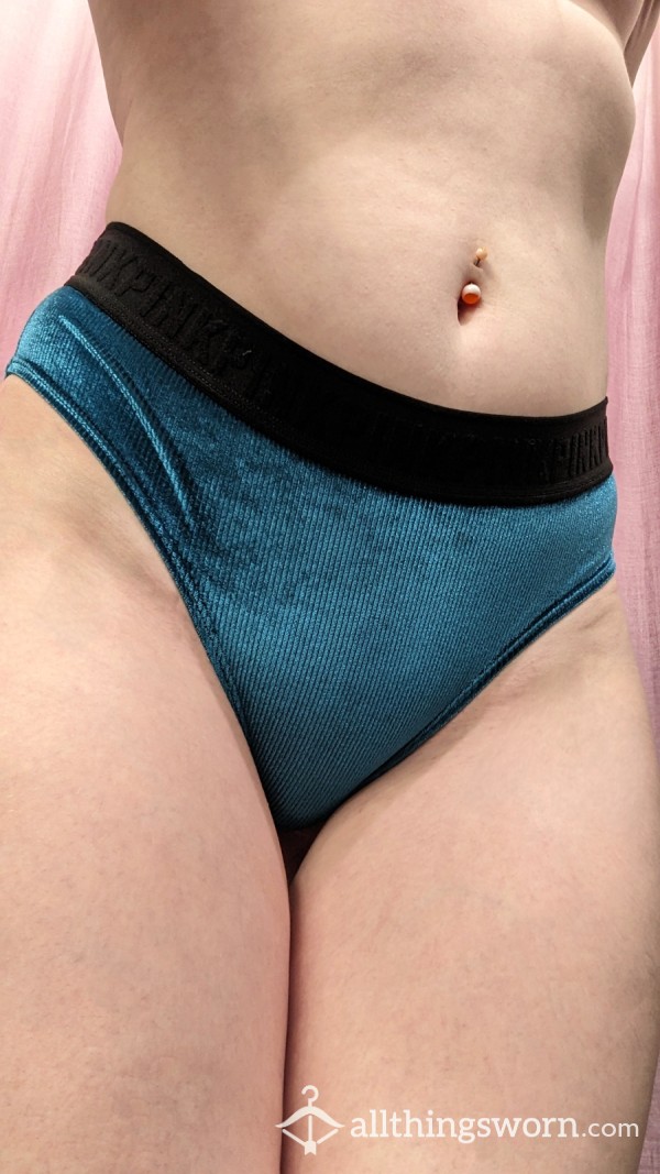 Blue Green Velvet Victoria's Secret Cheekster Panty