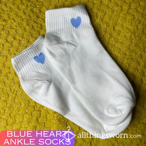 Blue Heart White Ankle Socks 💙 2 Day Wear And 1 Workout