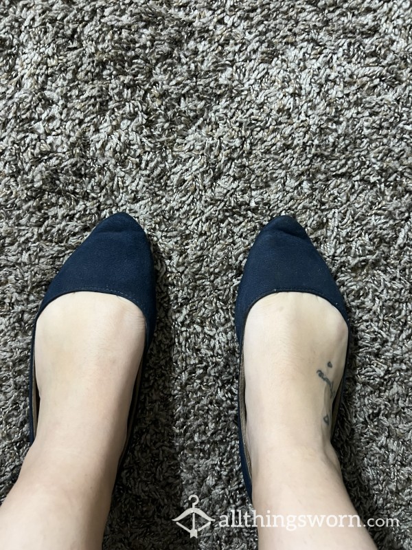 Blue Pointy Flats