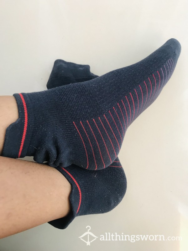 Blue Red Striped Socks 🧦