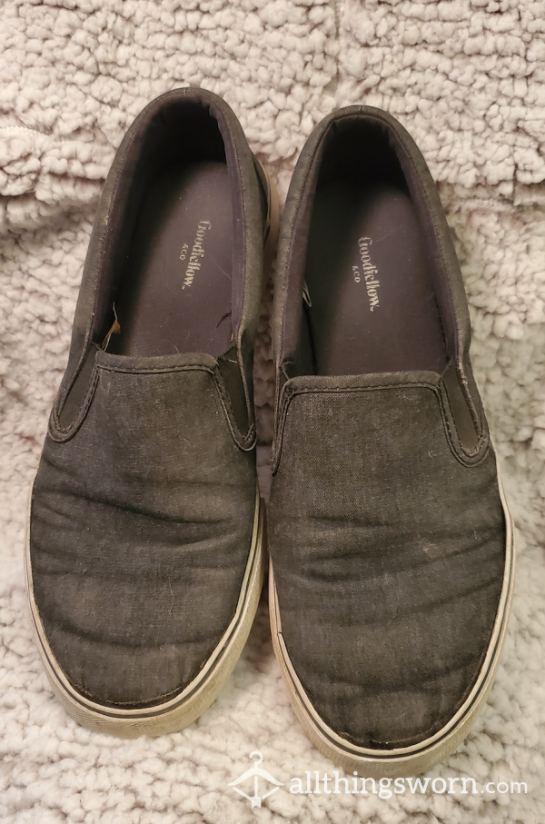 Blue Slip Ons - Very Well Worn & Super Dirty - Size 8