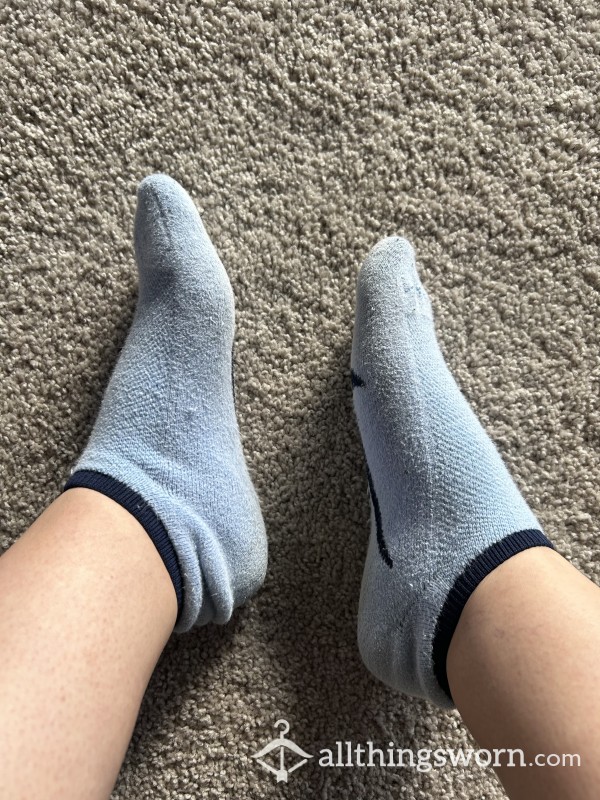 Blue Sweaty Nike Socks