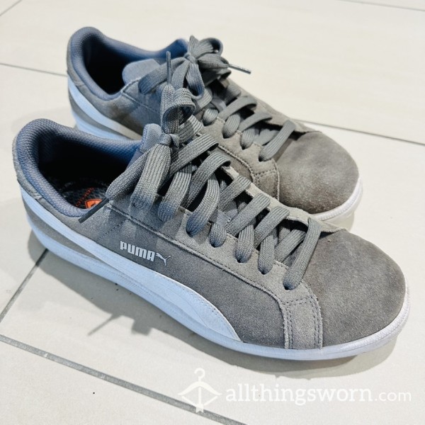 Boyfriend's Worn Puma Sneakers Grey Size 10.5