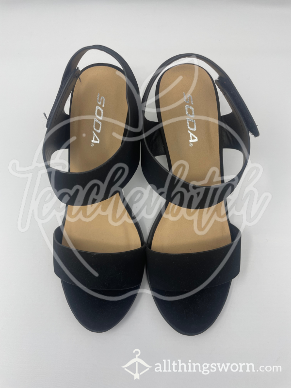 Black Block Heels | Worn As A Bridesmaid | Soda Brand | US Size 8