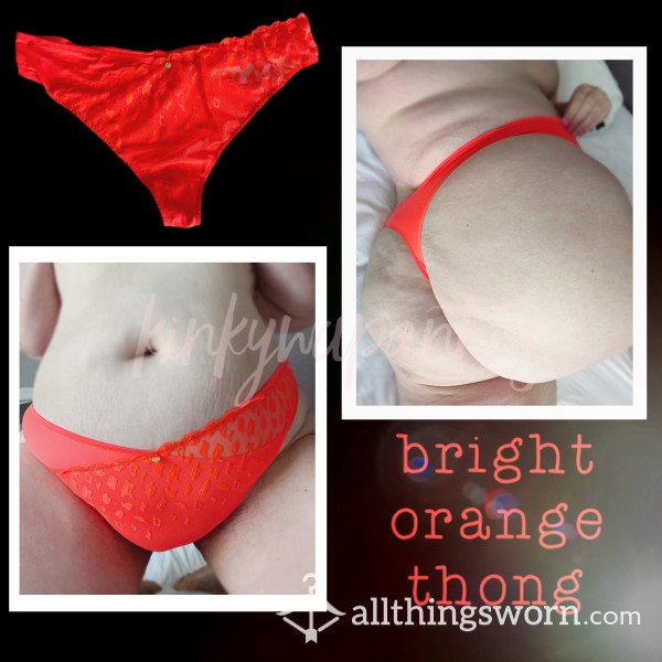 BRIGHT Orange Thong - Includes 48-hour Wear & U.S. Shipping