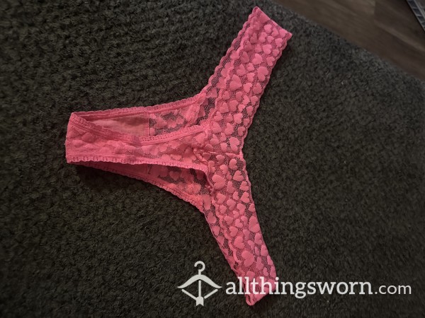 Bright Pink Lace Victoria’s Secret Thong.