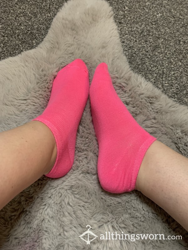 Bright Pink Trainer Socks