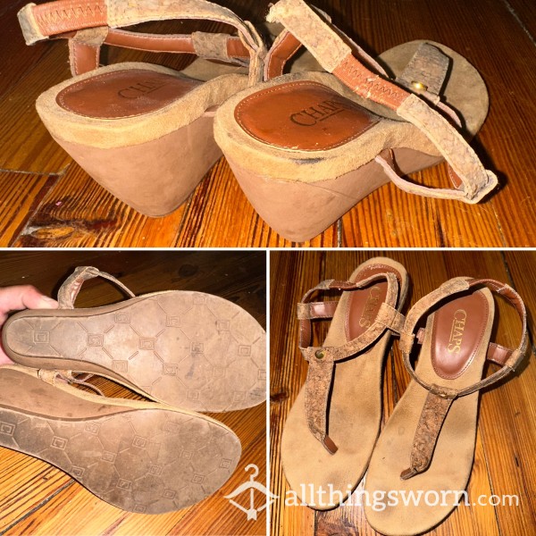Brown Wedge Sandals (7.5)