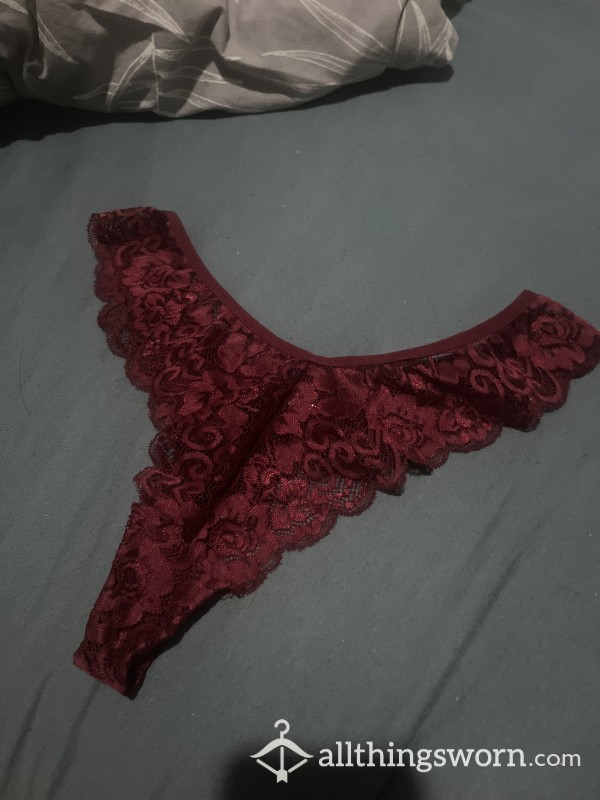 Burgundy Dirty Laced Thong