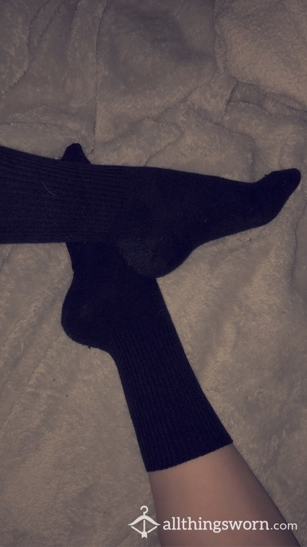Calf Length Black Socks