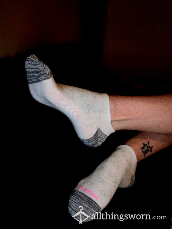 Calvin Klein Ankle Socks (White/Pink)