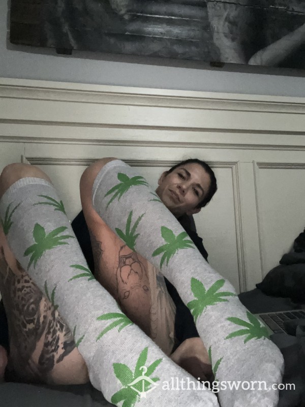 Cannabis Knee High Socks