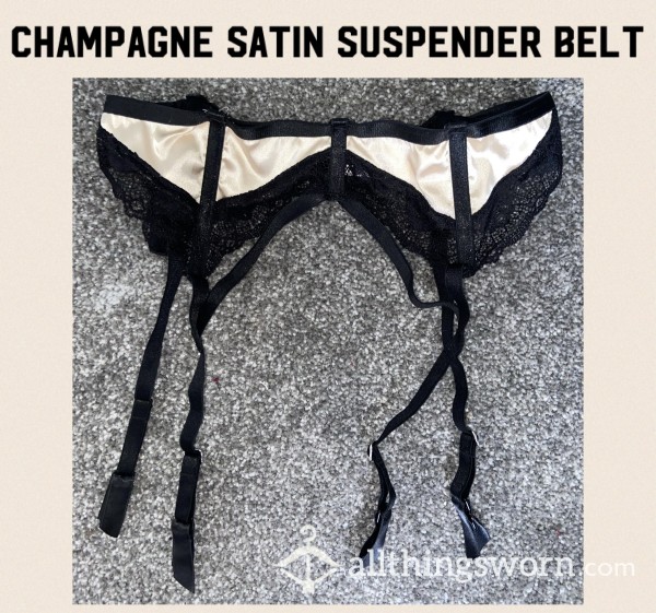 *reduced* Champagne Satin Suspender Belt🥂