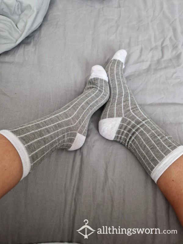 Charcoal Grey Pinstripe Socks