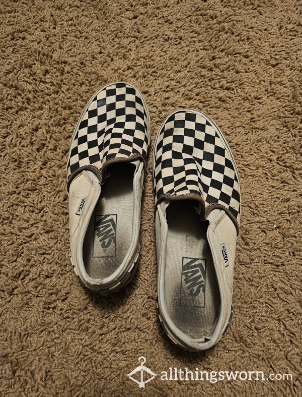 Checkered Slip On Van's I've Been Wearing Barefoot For Years