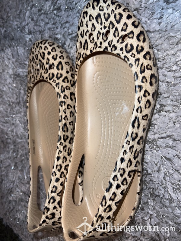 Cheetah Crocs Size 8