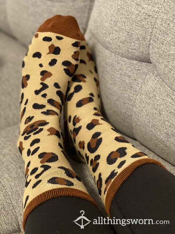Cheetah / Leopard Print Crew Socks 💕