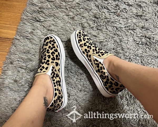 Cheetah Print Slip-On Vans Size 7