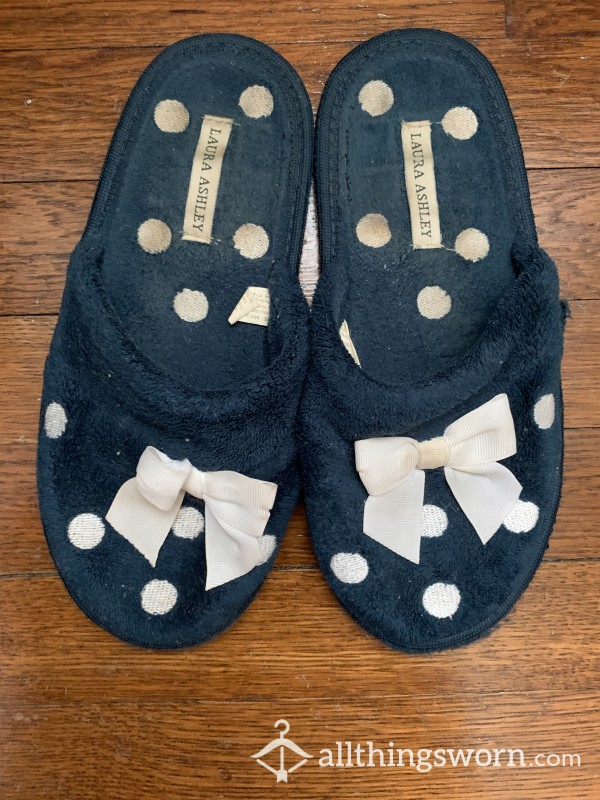 College Student’s Dirty, Smelly Navy Blue Slippers