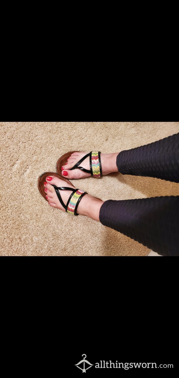 Colorful Sandals With Feet Indents!