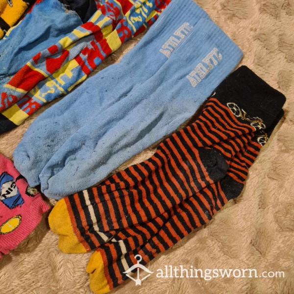 Colorful Socks Bundle! Well Worn And Used.