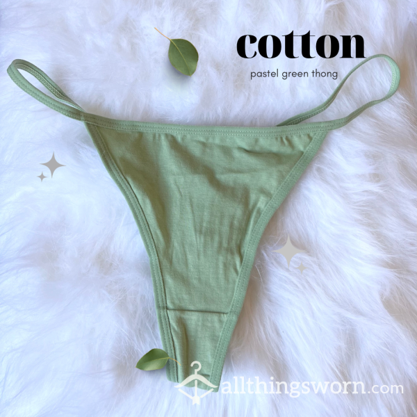 Cotton Pastel Green Thong
