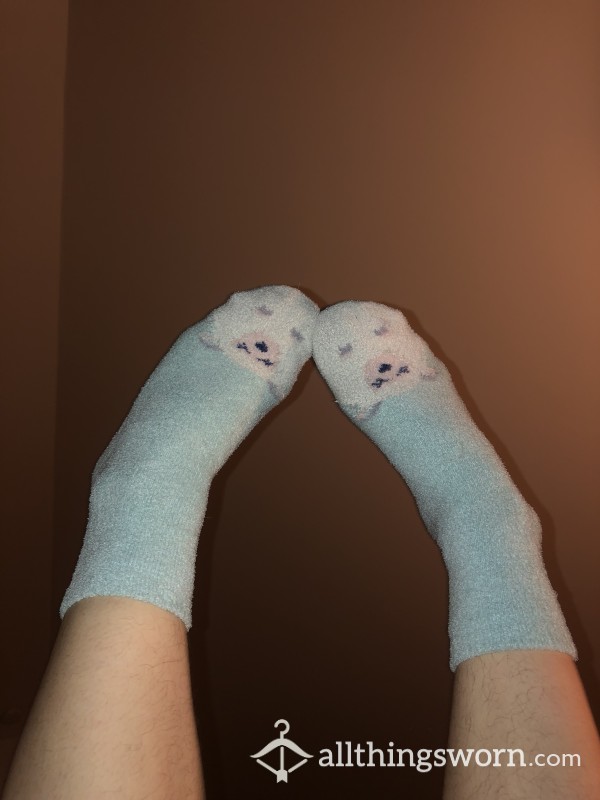 😴 Cozy Bed Socks 😴 Baby Blue With Sheep