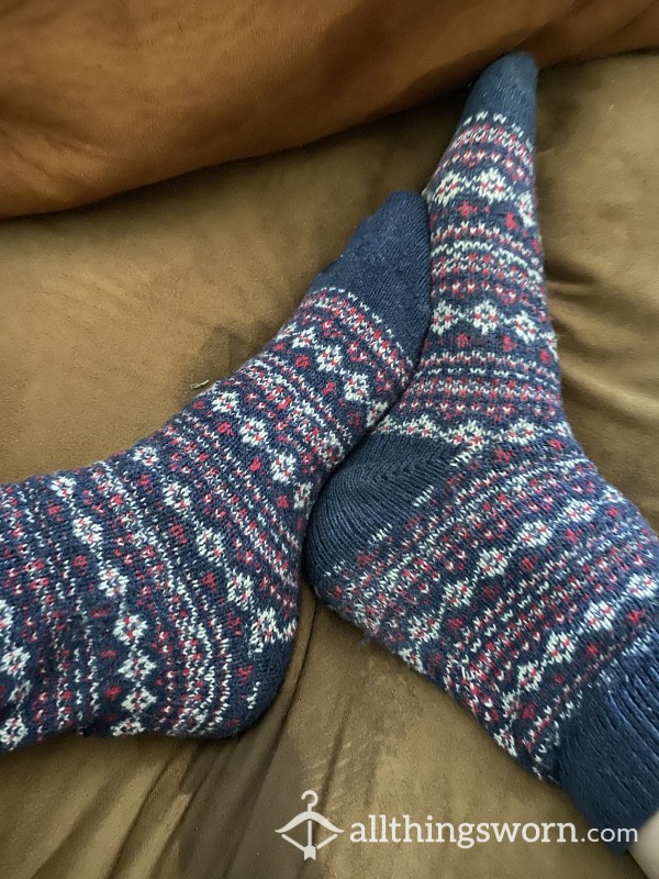 Cozy Blue Winter Socks