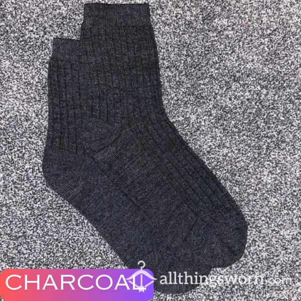 Crew Cut Charcoal Socks 🖤 1 Day Wear And 1 Workout Included