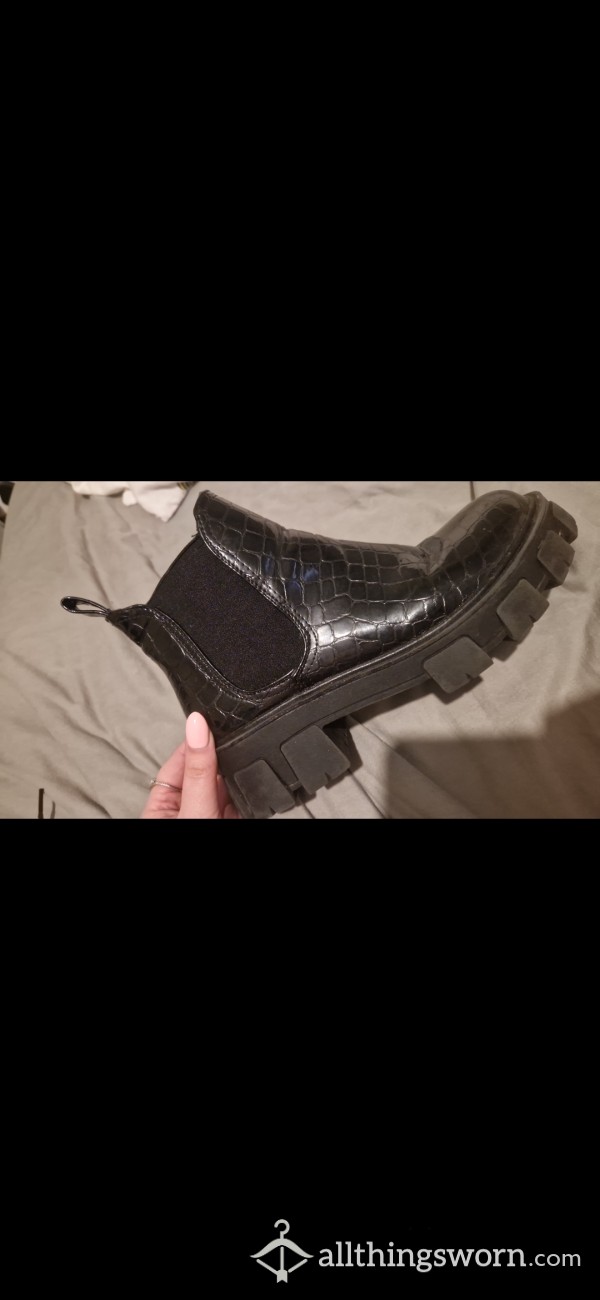 Croc Print Ankle Boot