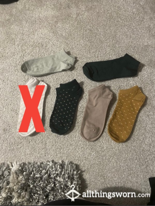 Coloured/ Pattern Ankle Socks- Custom Wear