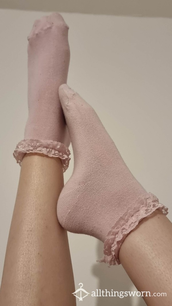 Cute Frilly Pink Socks