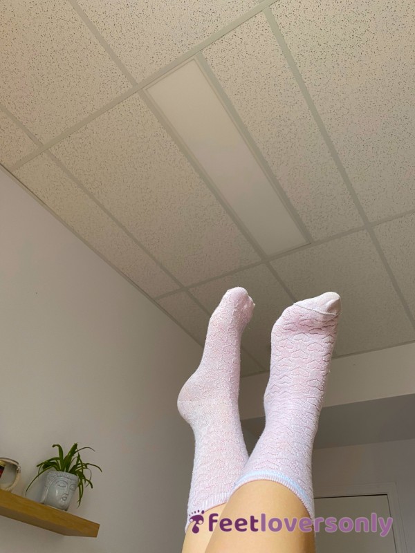 Cute Little Feet With Pink Sock