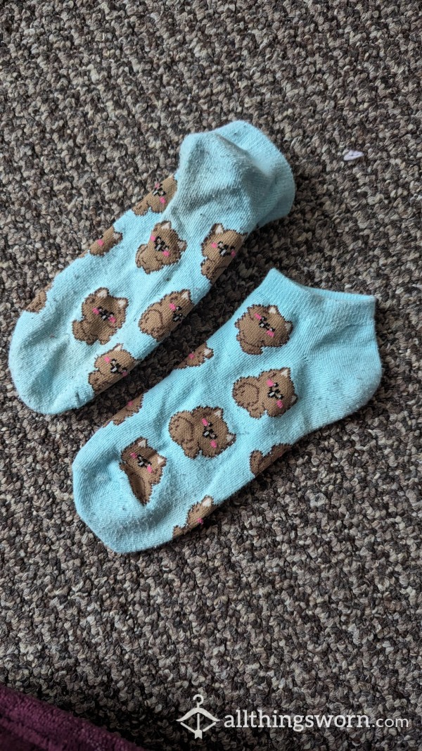 Cute Little Kitty Ankle Socks!🩵🤎