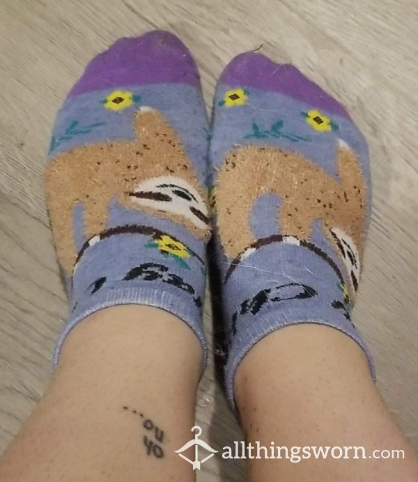 Cute Purple Sloth Socks