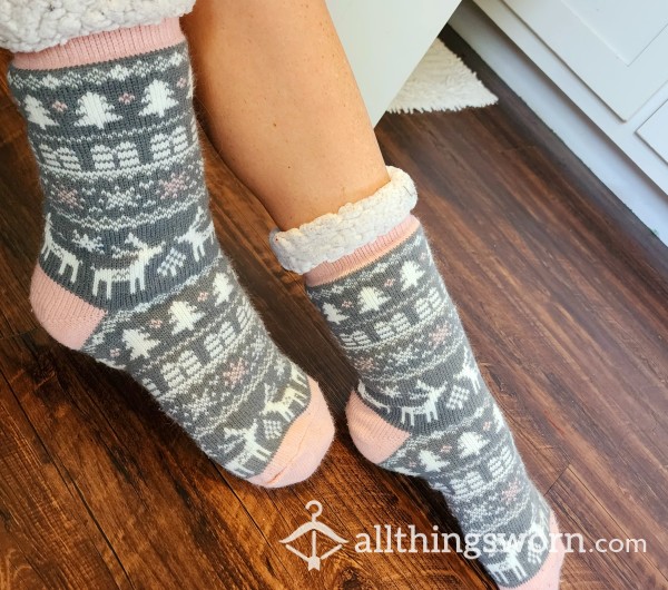 Cute Sherpa Slipper Socks