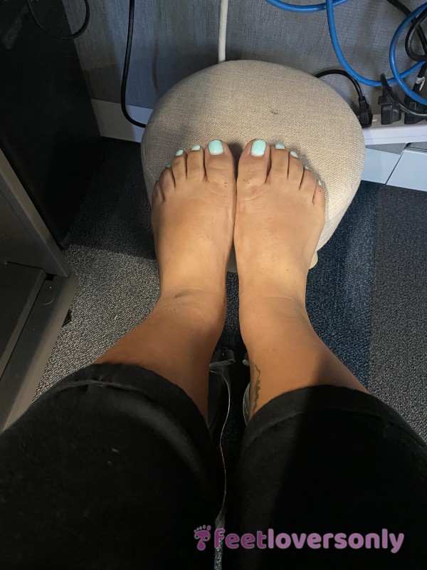 Cute Sweaty Feet At Work