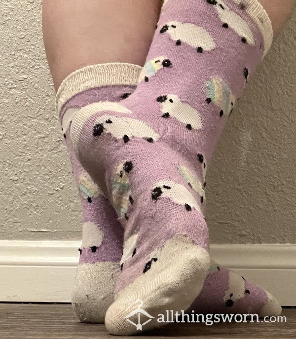Cute Worn Lavender Socks