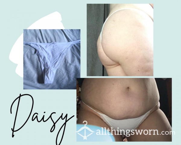 “Daisy” White Nylon Thong