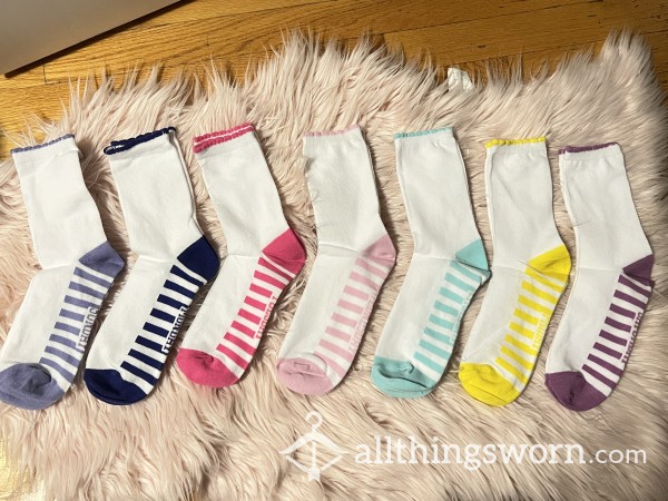 Days Of The Week 7 Days Of The Week Bundle Ruffle Girly School Girl Colorful Crew Ankle Socks