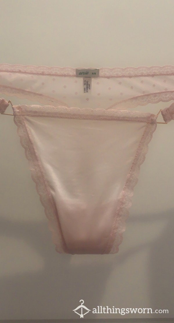 Delicate Pink Lacey Thong