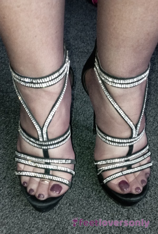 Diamante Strappy Sandals  - 5 Inches High