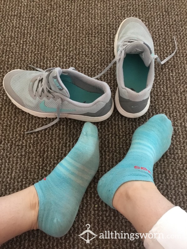 Dirty Blue Adidas Socks - Courtesy Of CrossFit
