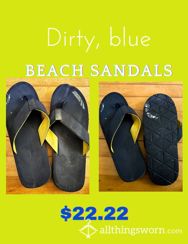 Dirty Blue Beach Sandals