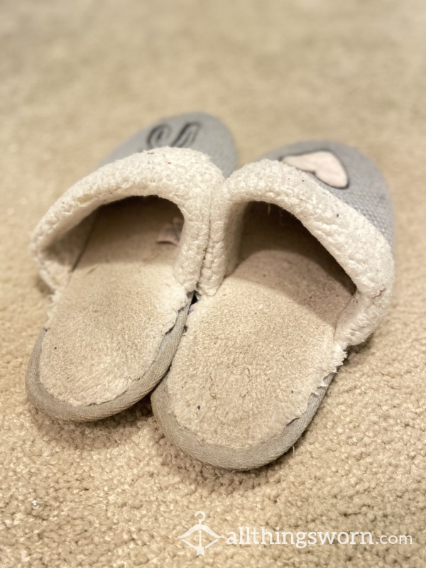 Dirty, Heavily-worn VIctoria's Secret Slippers